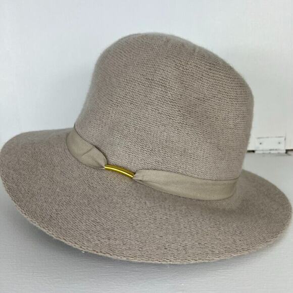 Anna & Ava Hat Womens Beige Knit Wool Blend Floppy Panama One Size - Picture 5 of 11